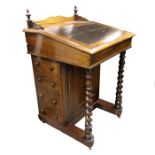 A Victorian rosewood Davenport,