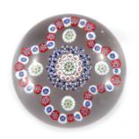 Baccarat, concentric and garland millefiori paperweight,
