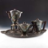 A French Art Deco silver plated tea set, RM, circa 1930