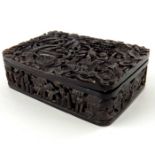 A Chinese carved tortoiseshell snuff box