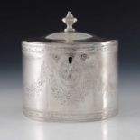 A George III silver tea caddy, John Denzilow, London 1782