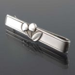 Georg Jensen, a Modernist silver tie clip for Cherry Heering, Denmark 1968