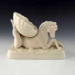 A Belleek first period Sea Horse and Shell figural dish