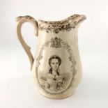 A commemorative transfer printed jug, for the marriage of Albert Edward Prince of Wales