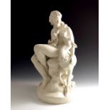 Charles Bell Birch, a large Parian figure group of a nymph with doe and faun