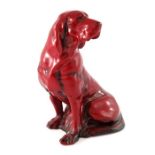 Charles Noke for Royal Doulton, a Flambe Blood Hound figure