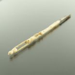 A W Faber, a 19th century carved ivory dip pen, Japanese Meiji