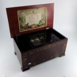 A late 19th century Swiss simulated rosewood 10 air musical box