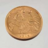 A George V half-sovereign coin