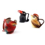 Three Royal Bayreuth porcelain novelty creamer jugs