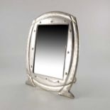 A Jugendstil silver plated easel back mirror