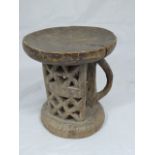 Tribal African Carved Wood Stool, Batonka People, Zambezi Valley, Zimbabwe, 19th century