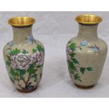 A pair of 20th century cloisonne enamelled vases, H.39cm
