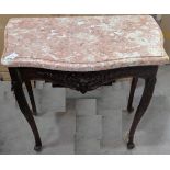 An Irish Georgian style mahogany console table with marble top