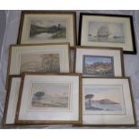 Six 19th century landscape watercolours,