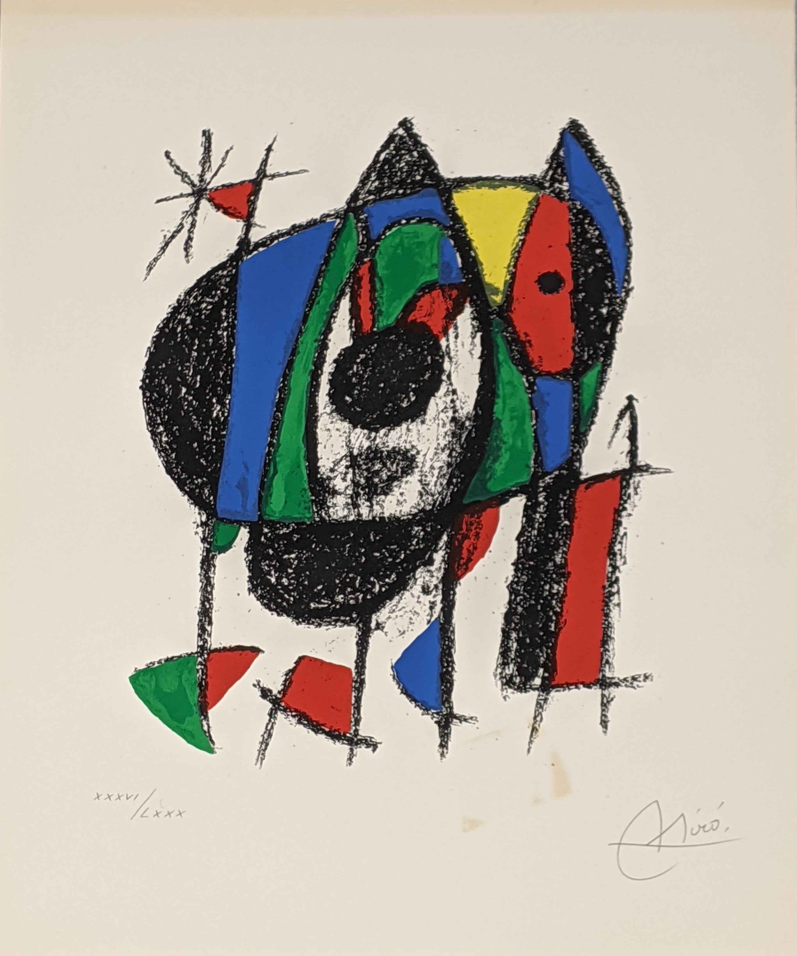 Joan Miro (Spanish, 1893-1983), Lithographs II: one plate (M.1041) (small one with triangle),