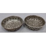 A pair of Islamic silver bowls, D.14cm, 350g