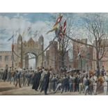 Robert Charles Dudley (1826-1909), Eton School & The Boys Arch visit paid by H.R.H. The Princess