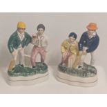 A pair of Staffordshire cricketers, H.16cm