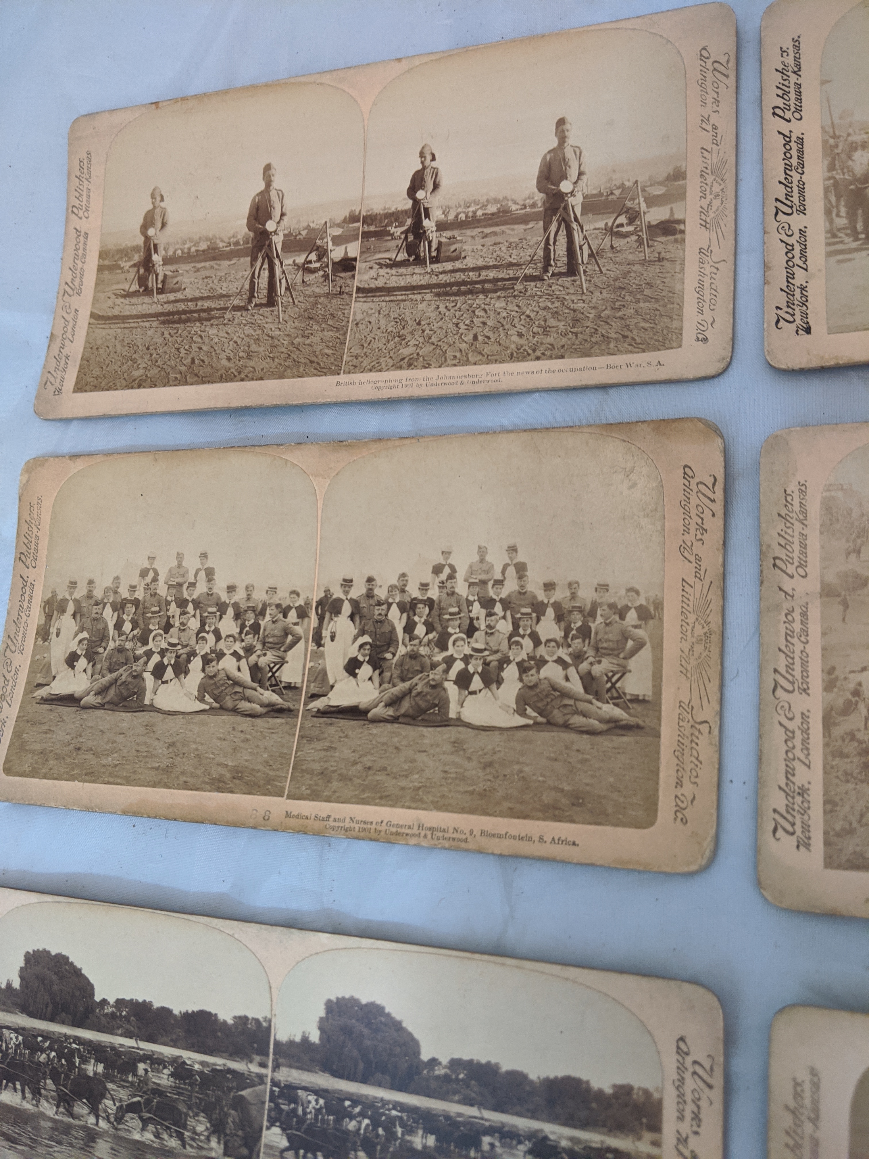 A set of stereocards, South African, Boer War scenes to include Lord Roberts; the Royal Munster - Image 5 of 6