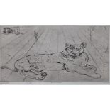 Mordecai Moreh (Israeli, 1937), study of a lioness, etching, signed in pencil, numbered 15/18,