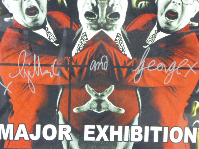 Gilbert & George Tate Modern exhibition poster, signed in silver marker pen, H.76cm, W.51cm, - Image 2 of 2