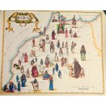 M.Gayroud, Le Costume, Royal Air Maroc advertising map, offset lithograph, published by Royale