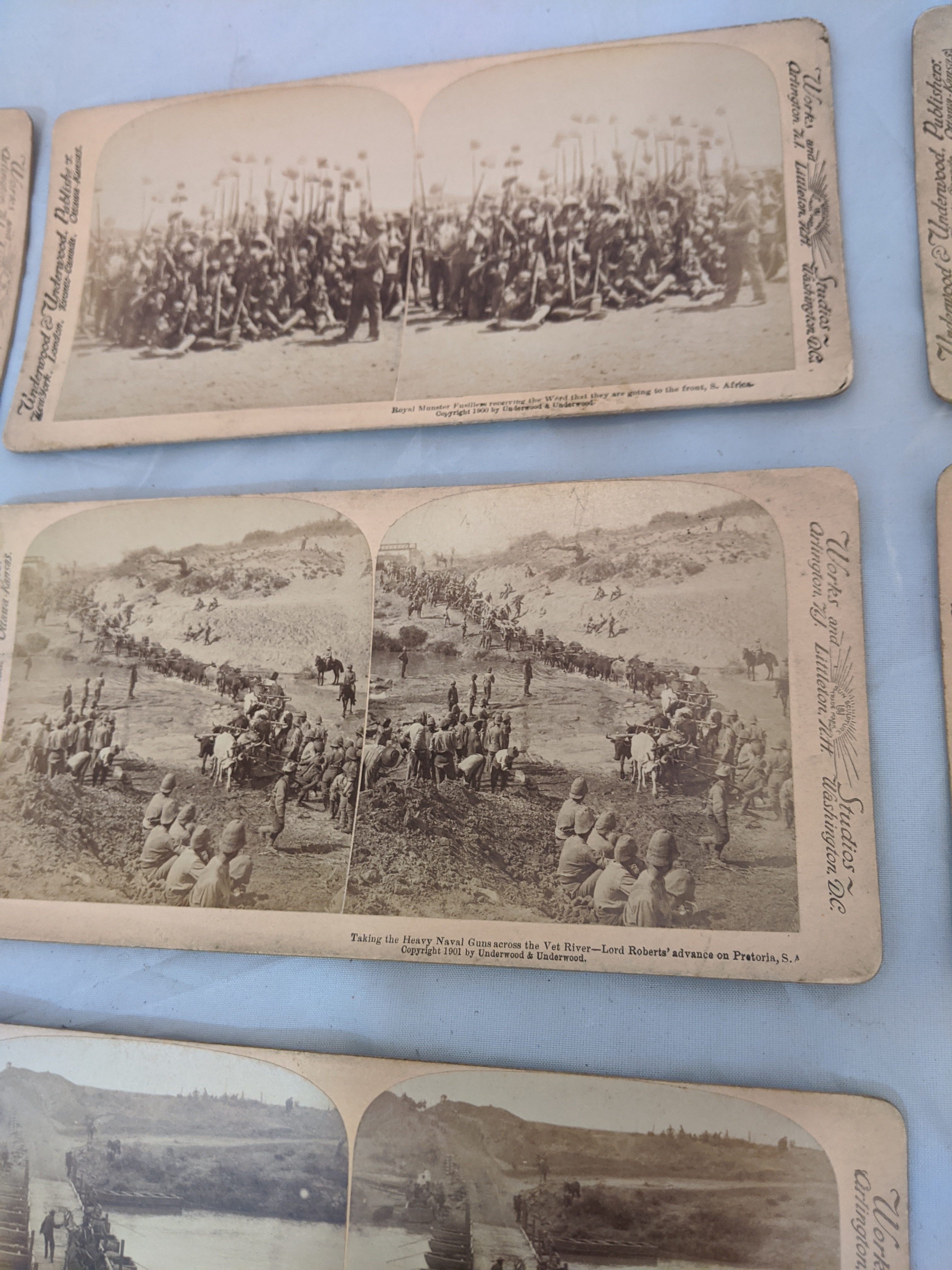A set of stereocards, South African, Boer War scenes to include Lord Roberts; the Royal Munster - Image 6 of 6