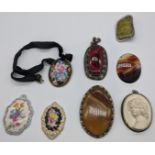 A collection of jewellery to include an early 20th century ivory cameo pendant, 3 Rosenthal
