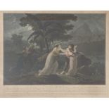 Charles Melchoir Descourties (1753-1820) After Federic Schall, Paul et Virginie, coloured engraving,
