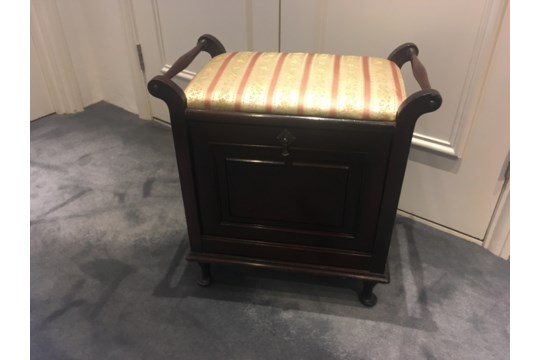 Piano Stool with side handles and one drawer for sheet music