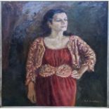 K.R. Lennox Jeltes -Portrait of a Lady-, oil on canvas, signed, H 76.5 cm W 61 cm ARR