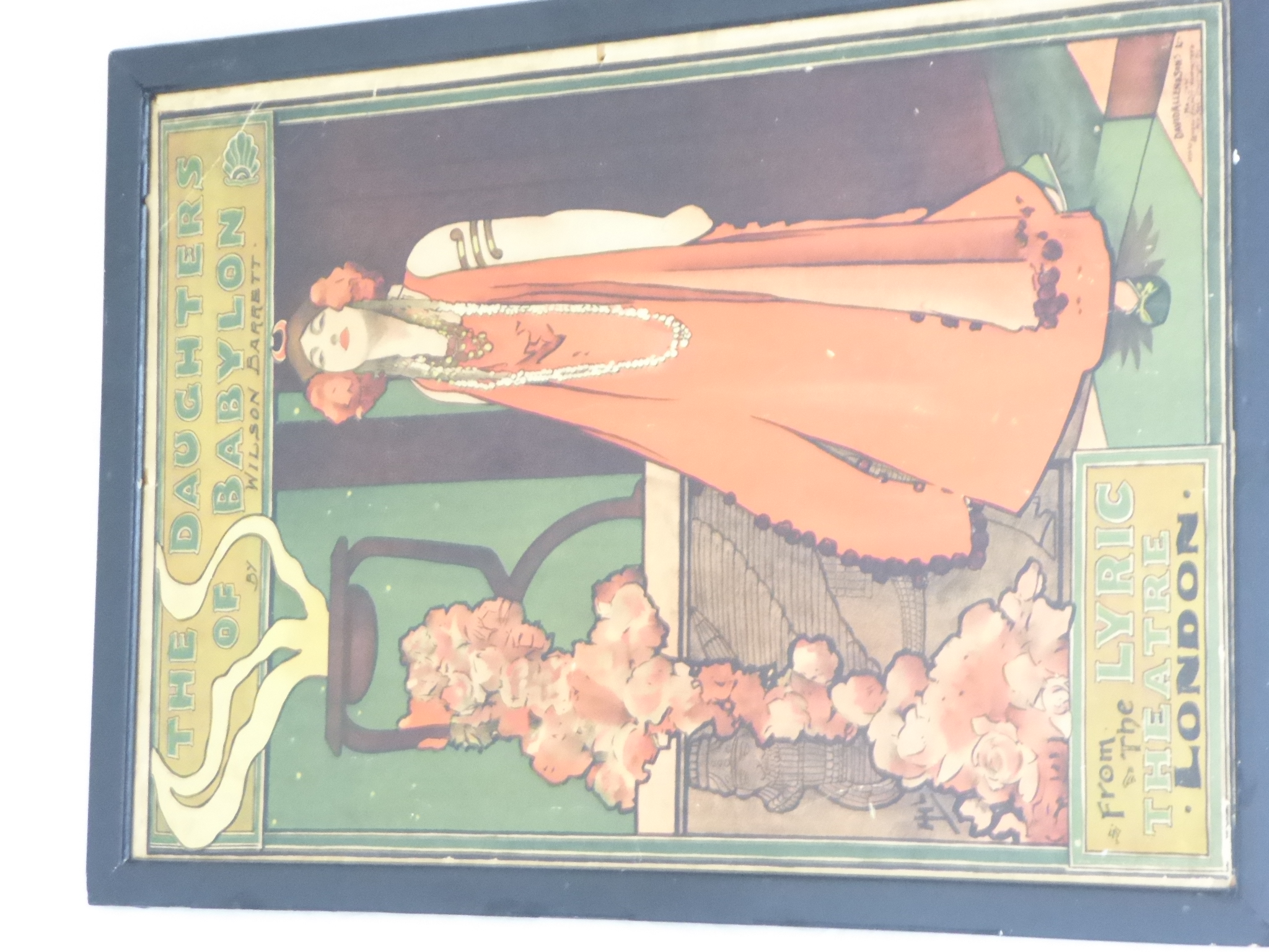 Original Poster by Wilson Barrett from the Lyric Theatre, London, titled The Daughters of Babylon - Image 2 of 2