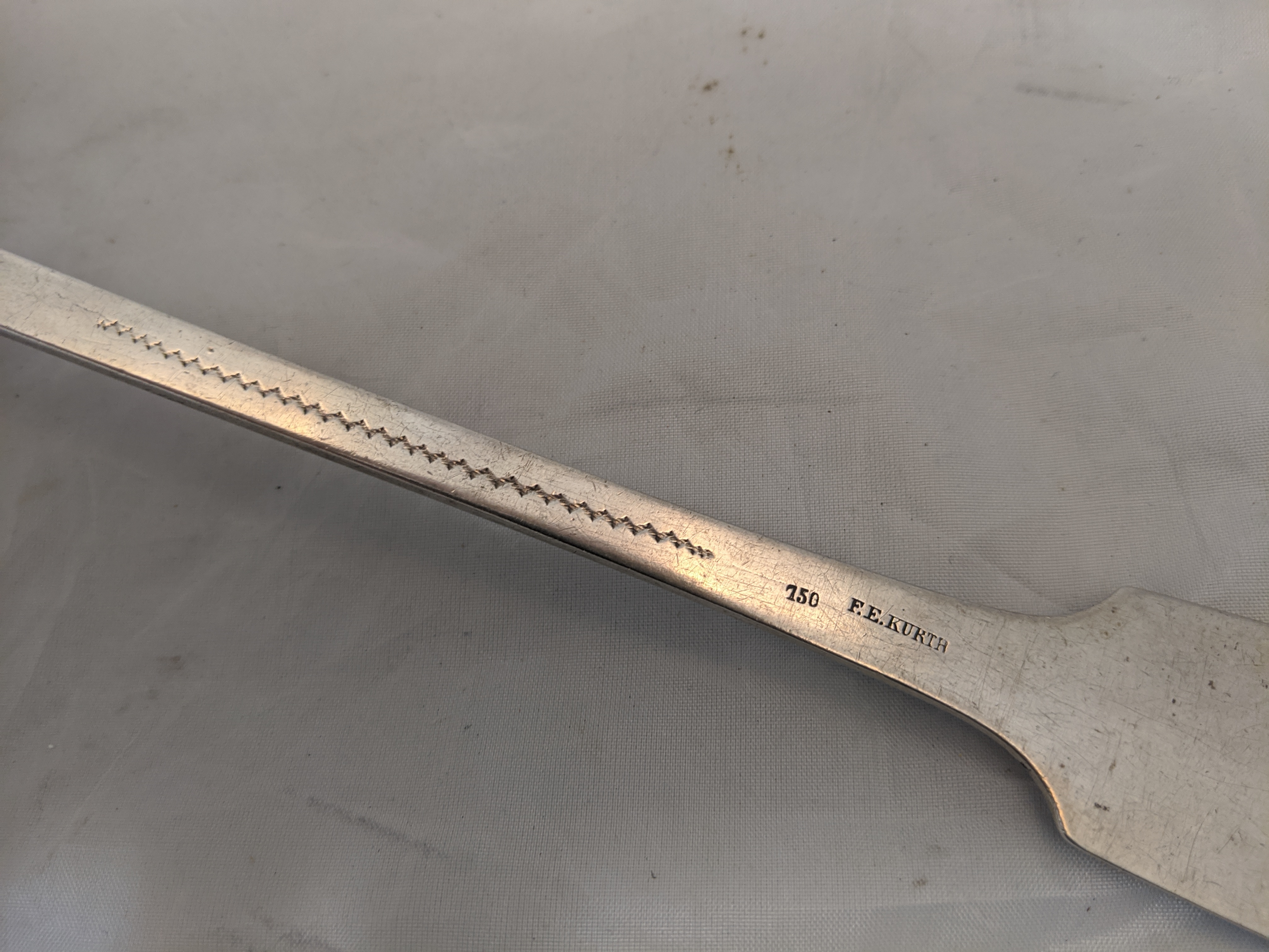 Continental silver ladle, stamped 750 & FE Kurth W, 163g, L.36 cm - Image 2 of 2