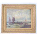A late 19th/early 20th century maritime study, oil on canvas, H.27cm W.35cm