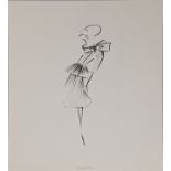 20th century French School, fashion dress design, lithograph, unframed, H.50cm W.20cm