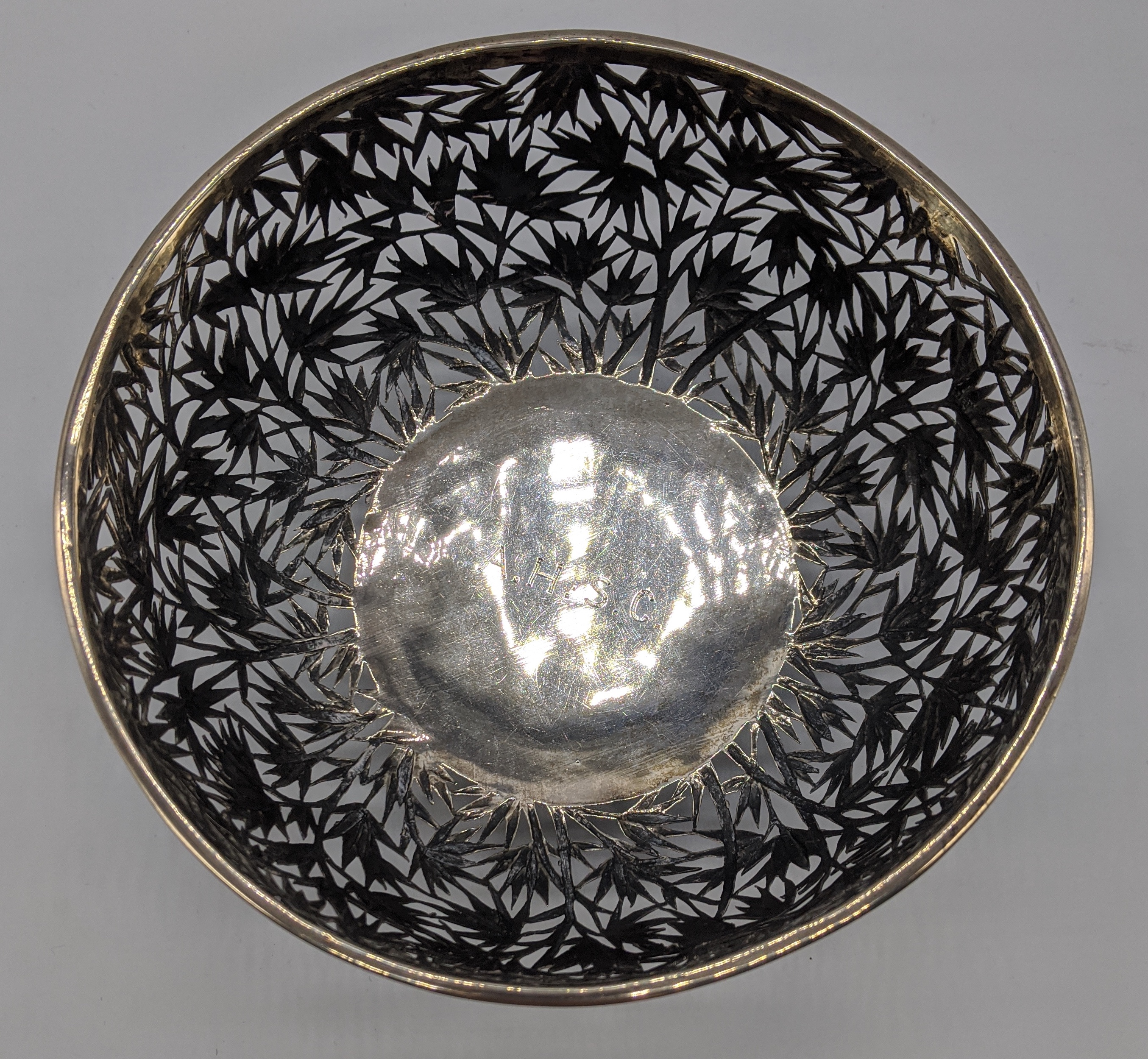 A late 19th century Chinese silver bamboo bowl by Wang Hing & Co., hallmarked to base, 325g H.8cm - Image 2 of 5