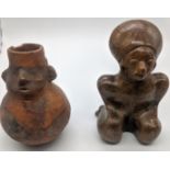 Two Pre-Colombian terracotta figures, Central or South American, H.14cm