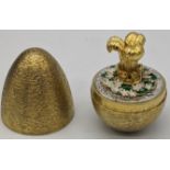 A Stuart Devlin Charles and Diana boxed silver gilt egg, No.103, hallmarked London 1981, original