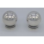 A pair of George Jensen silver peppers, of spherical form, hallmarks to base, H.4cm