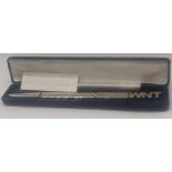 A silver letter opener, hallmarked Sheffield, cased.