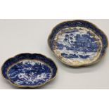 Two 19th century Chinese blue and white porcelain dishes, D.14cm