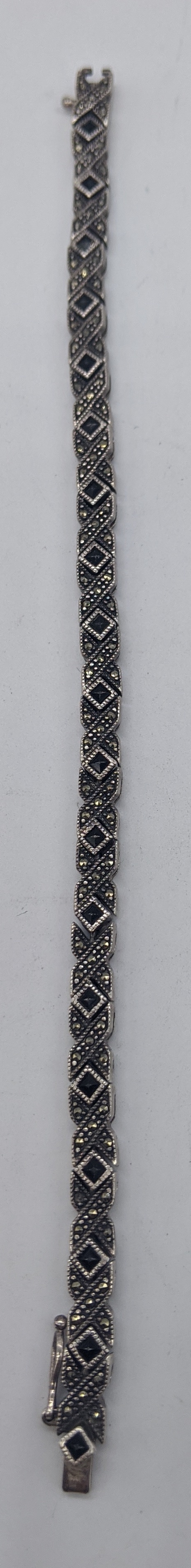 A silver Deco bracelet, stamped 925, L.19cm - Image 2 of 3