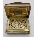 A George III silver vinaigrette by Joseph Willmore, gilt interior, hallmarked Birmingham, 1818,