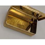 An early 19th century 18ct gold snuff box by Charles Rawlings, engine turned with vacant cartouche,