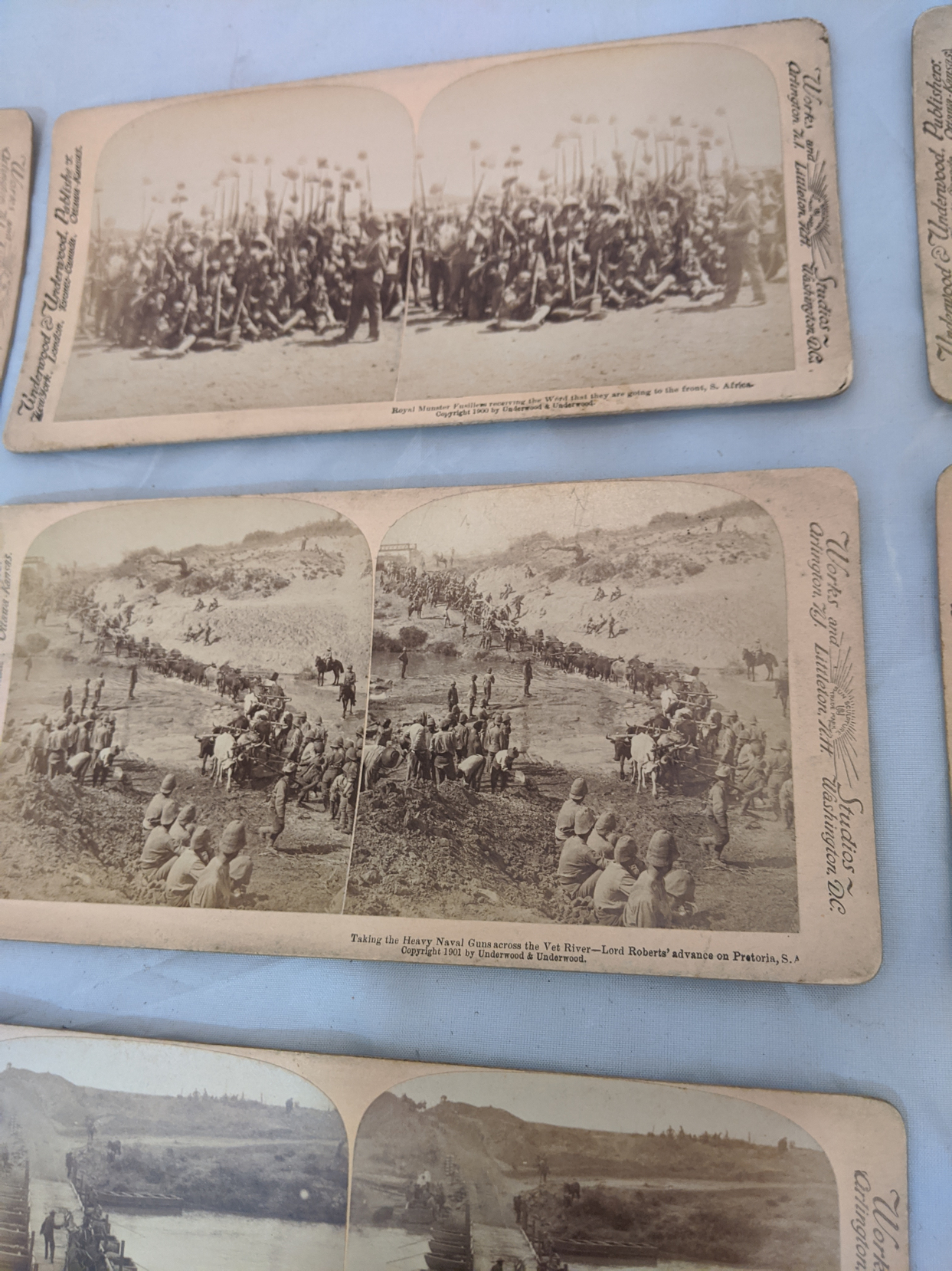 A set of stereocards, South African, Boer War scenes to include Lord Roberts; the Royal Munster - Image 6 of 6