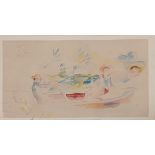 Pierre-Auguste Renoir (1841-1919), a rowing boat scene, lithograph, signed within the print with the