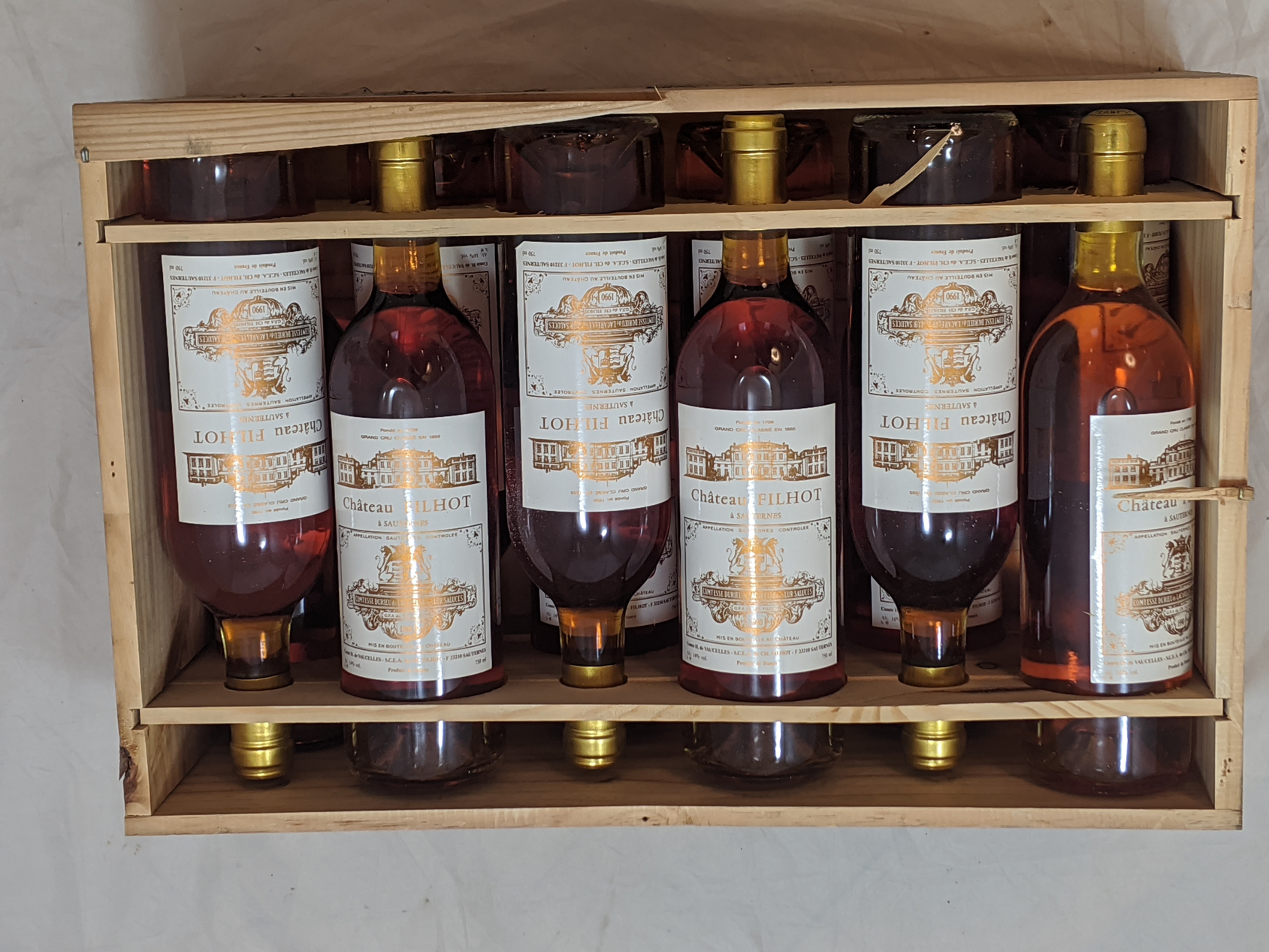 14 bottles Chateau Filhot a Sauternes 1990