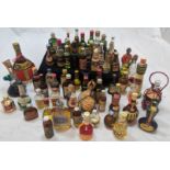 A large collection of miniatures, liquors, whiskey etc.