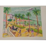 Francois Gilot (French, b.1921), Cannes, lithograph, signed in pencil, numbered 36/50, H.46cm W.